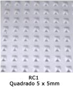 Chapas recalcadas resistentes sob medida RC1 - padrão quadrado 5x5mm, ideal para pisos antiderrapantes e plataformas industriais