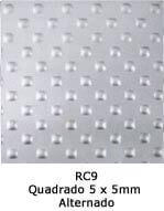 Chapa Recalcada FRC09, quadrado 5x5mm alternado, resistente, antiderrapante e ideal para pisos industriais e plataformas